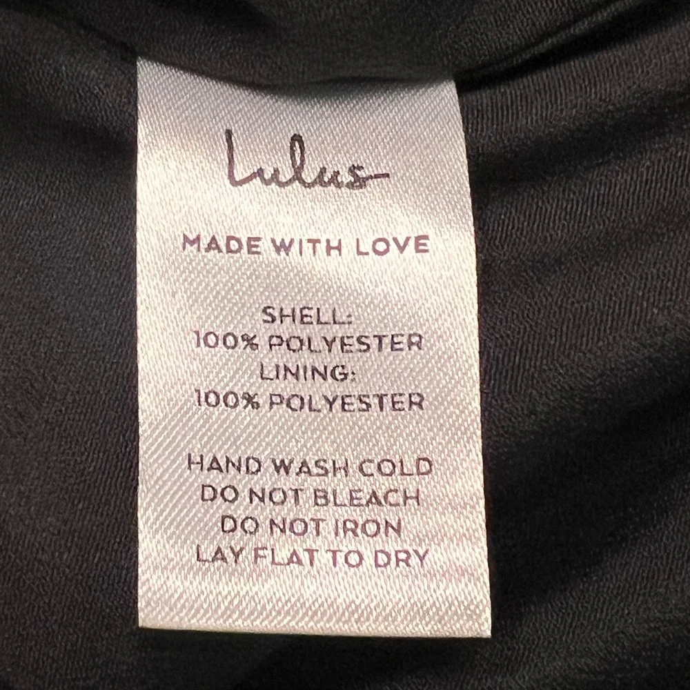 Lulus Believe It or Knot Black Long Sleeve Tie-Front Skater Mini‎ Dress Size XL - Picture 10 of 11